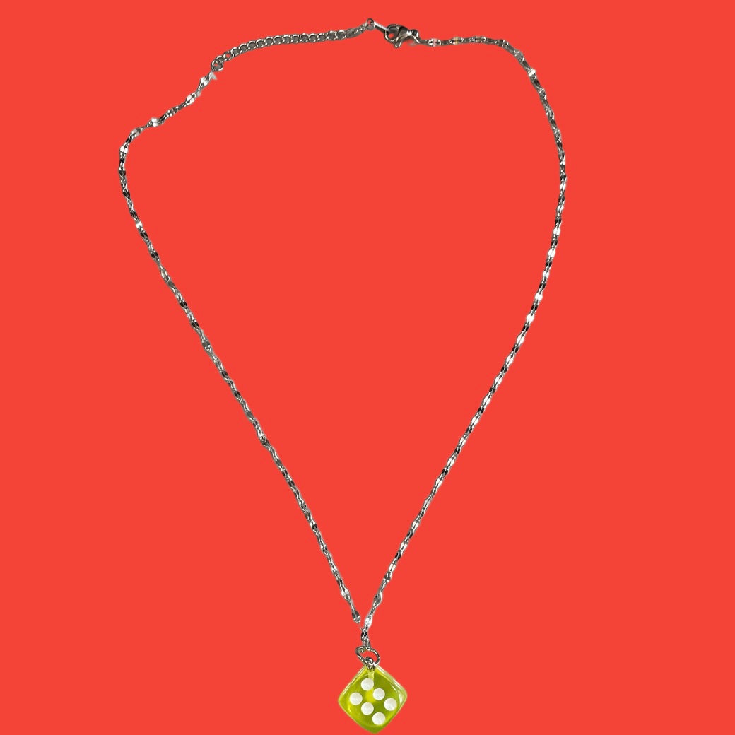 Yellow Dice Necklace Chain