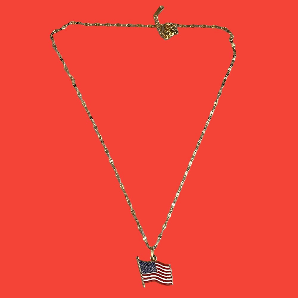 USA Flag Necklace Chain