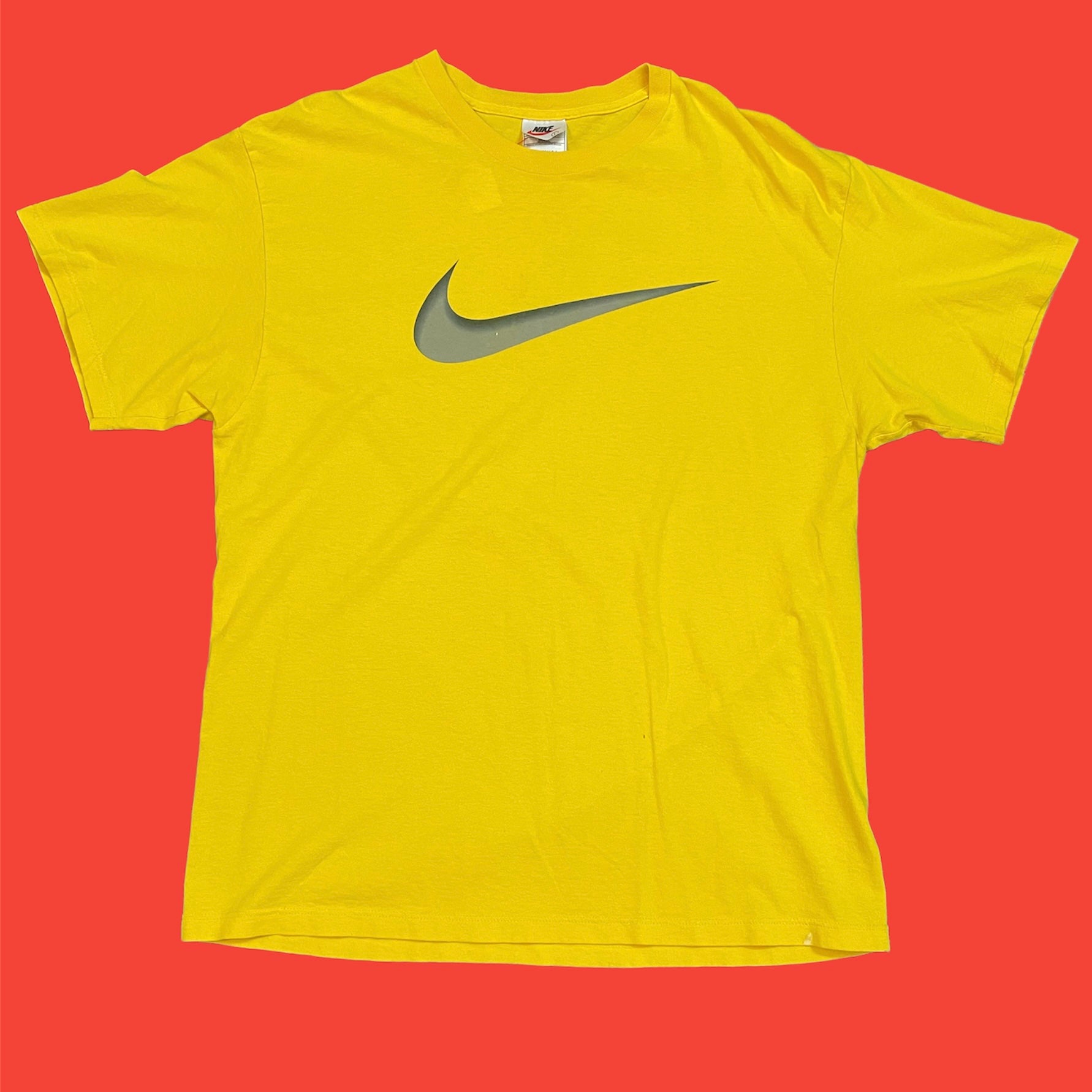 Nike Yellow Logo T-Shirt L